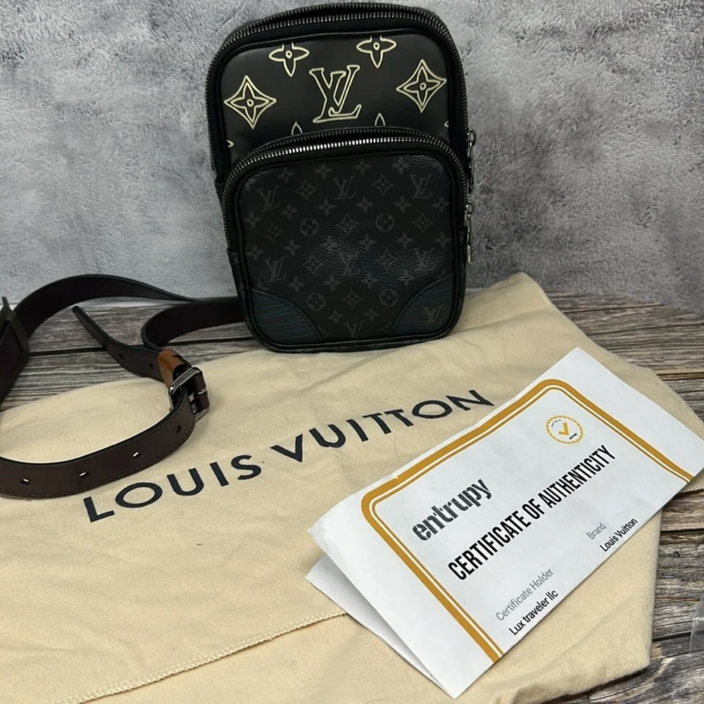 Louis Vuitton Monogram Eclipse Patchwork Amazone Sling Bag EUC​
